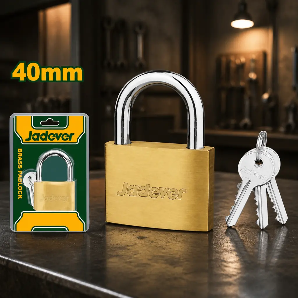 Candado de bronce 40mm (3 Llaves) Jadever Blister