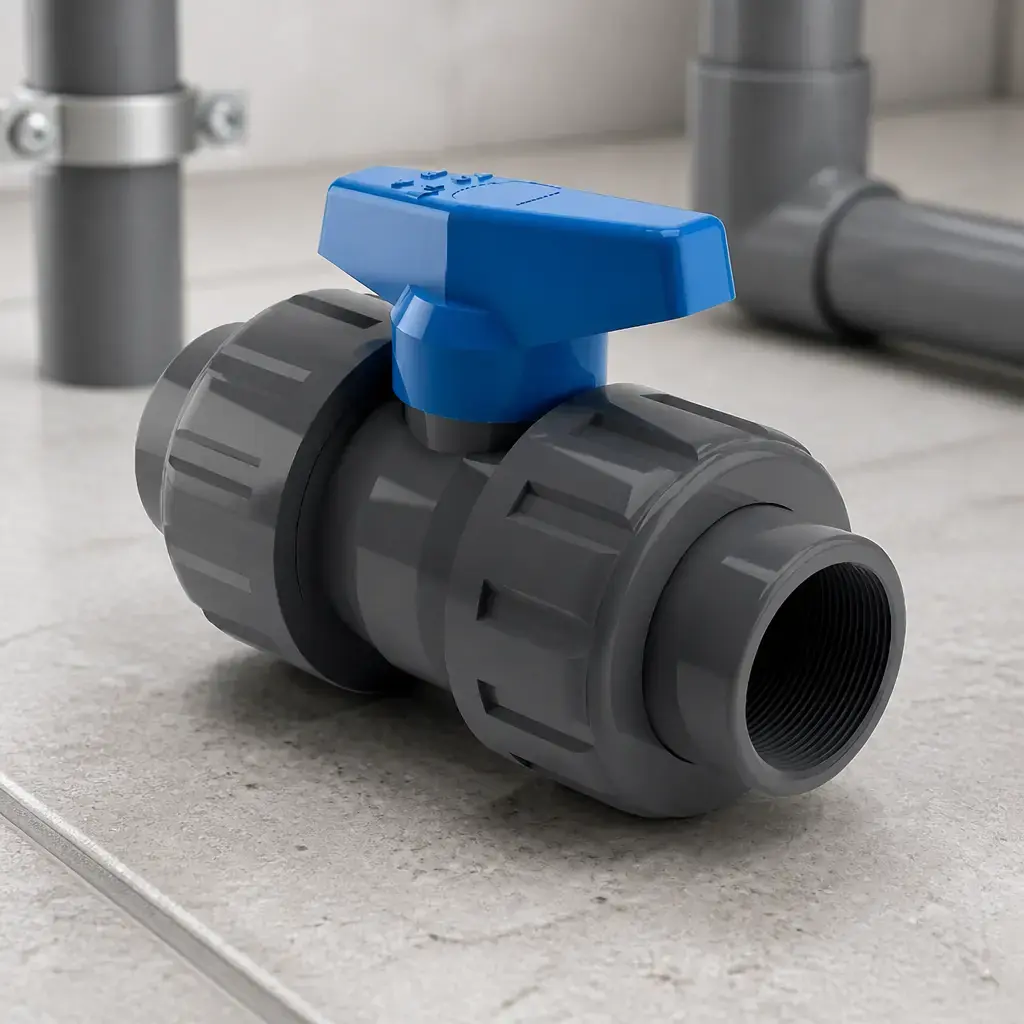 Llave de paso 3/4' 2 uniones. Roscada DUKE