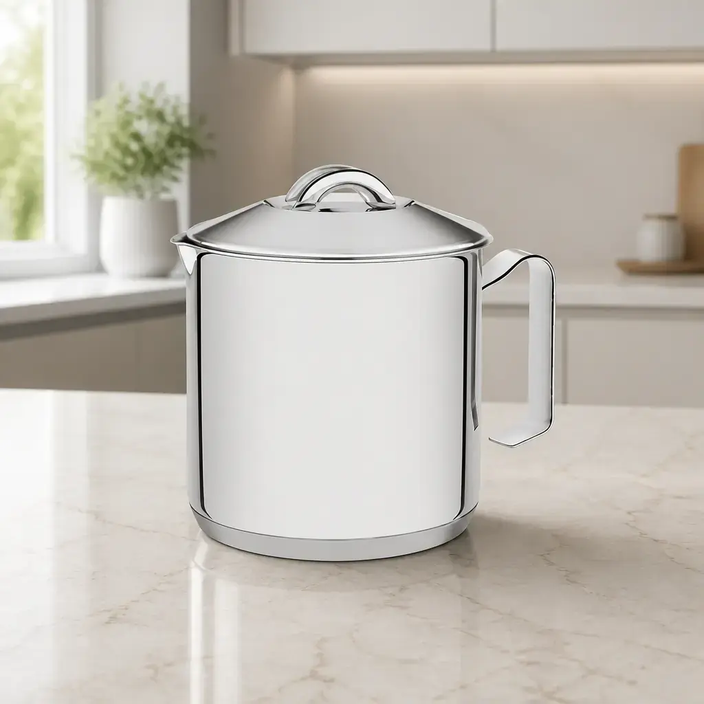 Hervidora con tapa Ac. Inox. 2Lt. 14cm fondo triple Solar x Un.