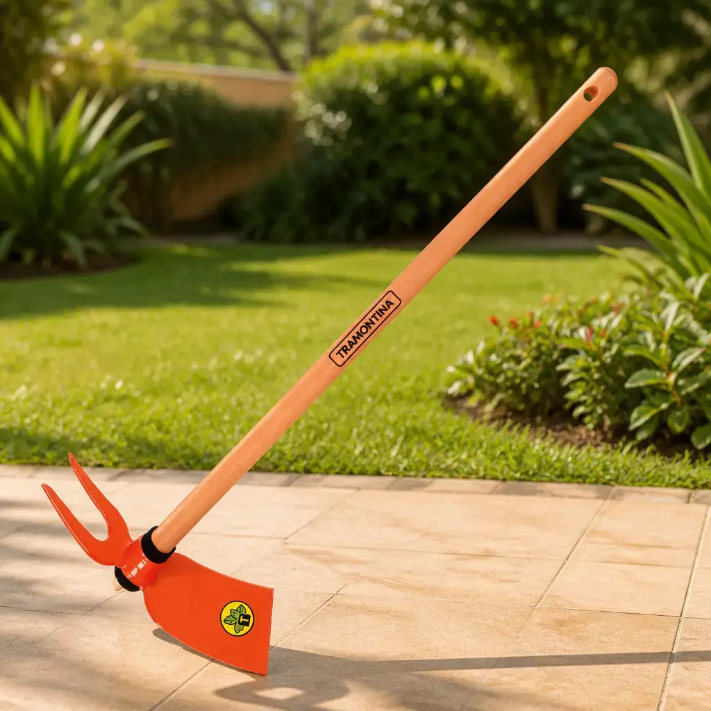Escardillo 2 puntas. Mango madera 60cm Tramontina x Un.
