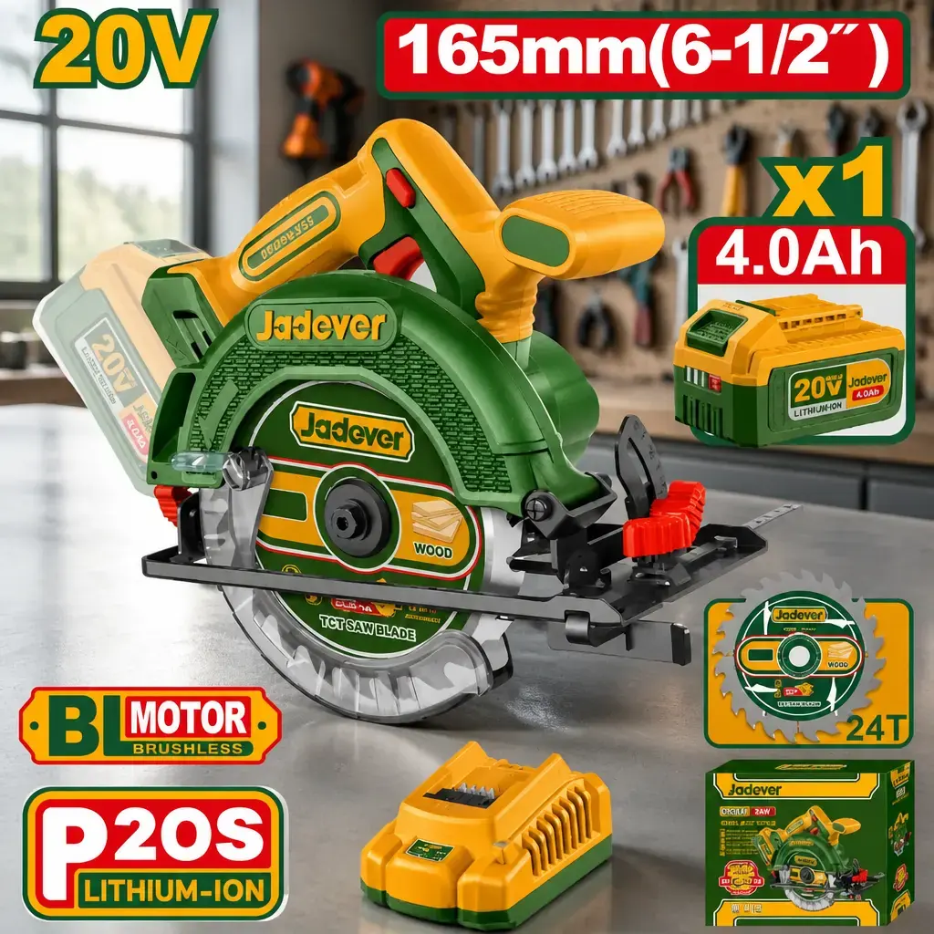 Sierra Circular 165mm BL. 20V + 1x Bat 20V 4Ah. Jadever*