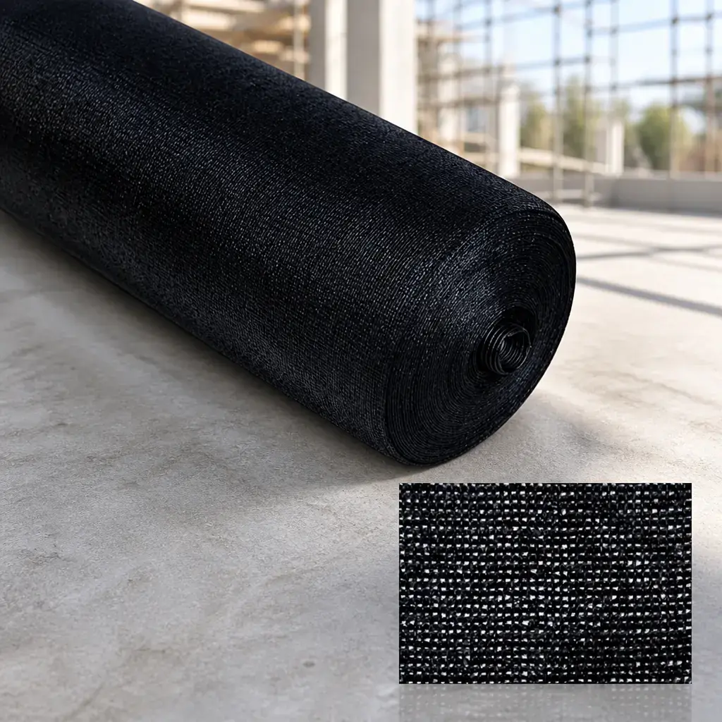 Malla de media Sombra Negra Agricola 50% 2.1X100M - Polytex