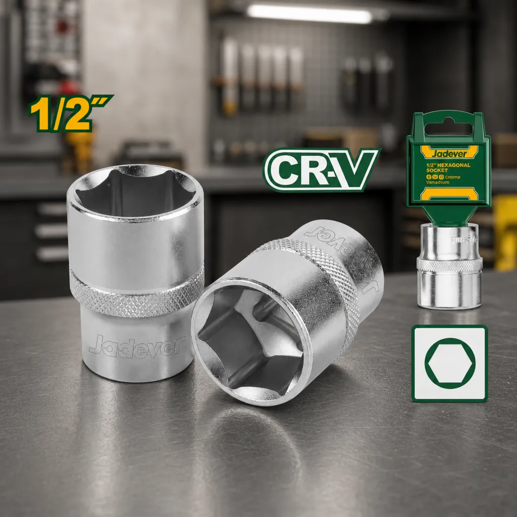 Llave tubo Dado CrV Hex 1/2" 27mm Jadever x Un.