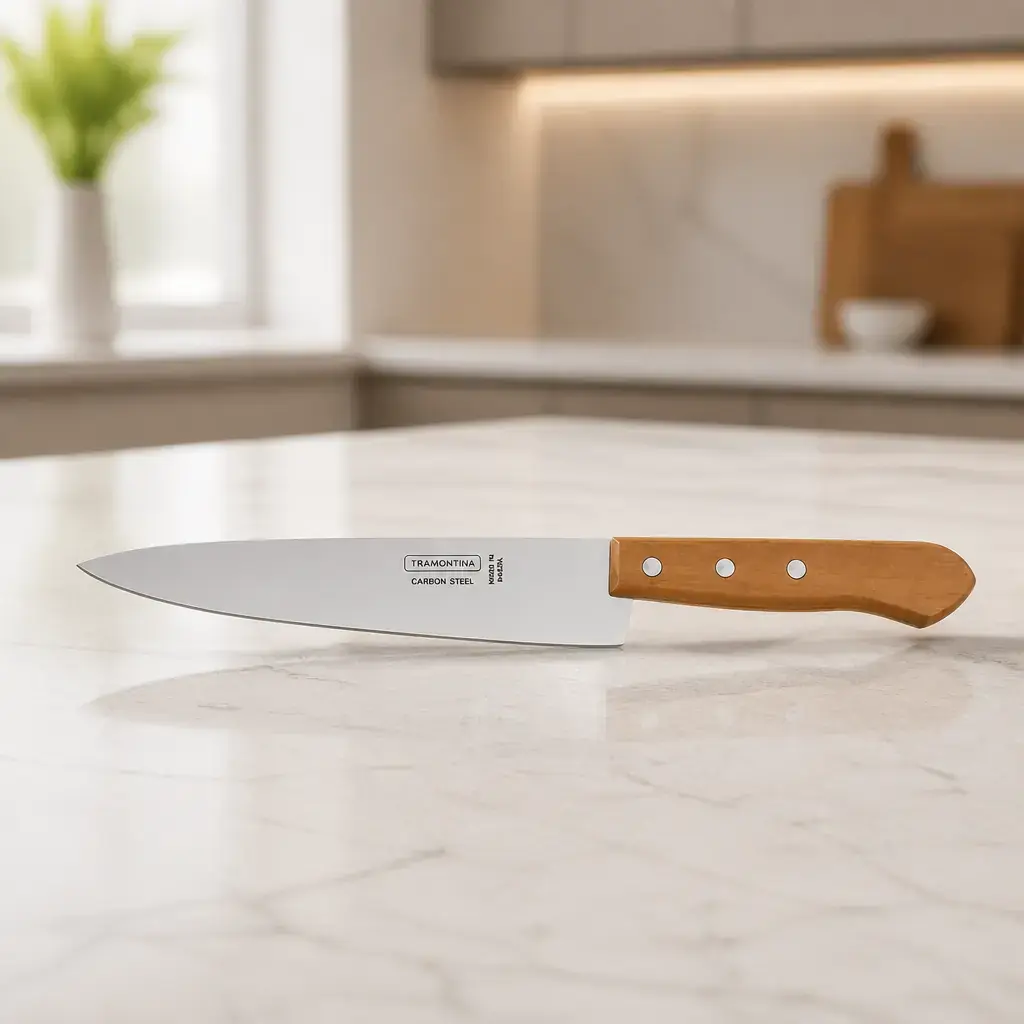 Cuchillo p/ cocina 8' Carbon Blister x Un.
