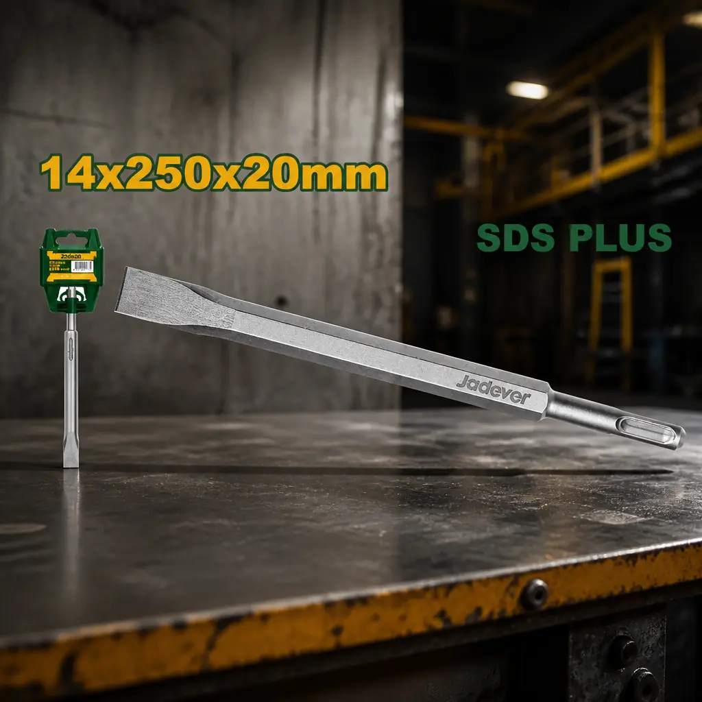 Cincel Plano SDS Plus 14x20x250mm CrV Jadever x Un.