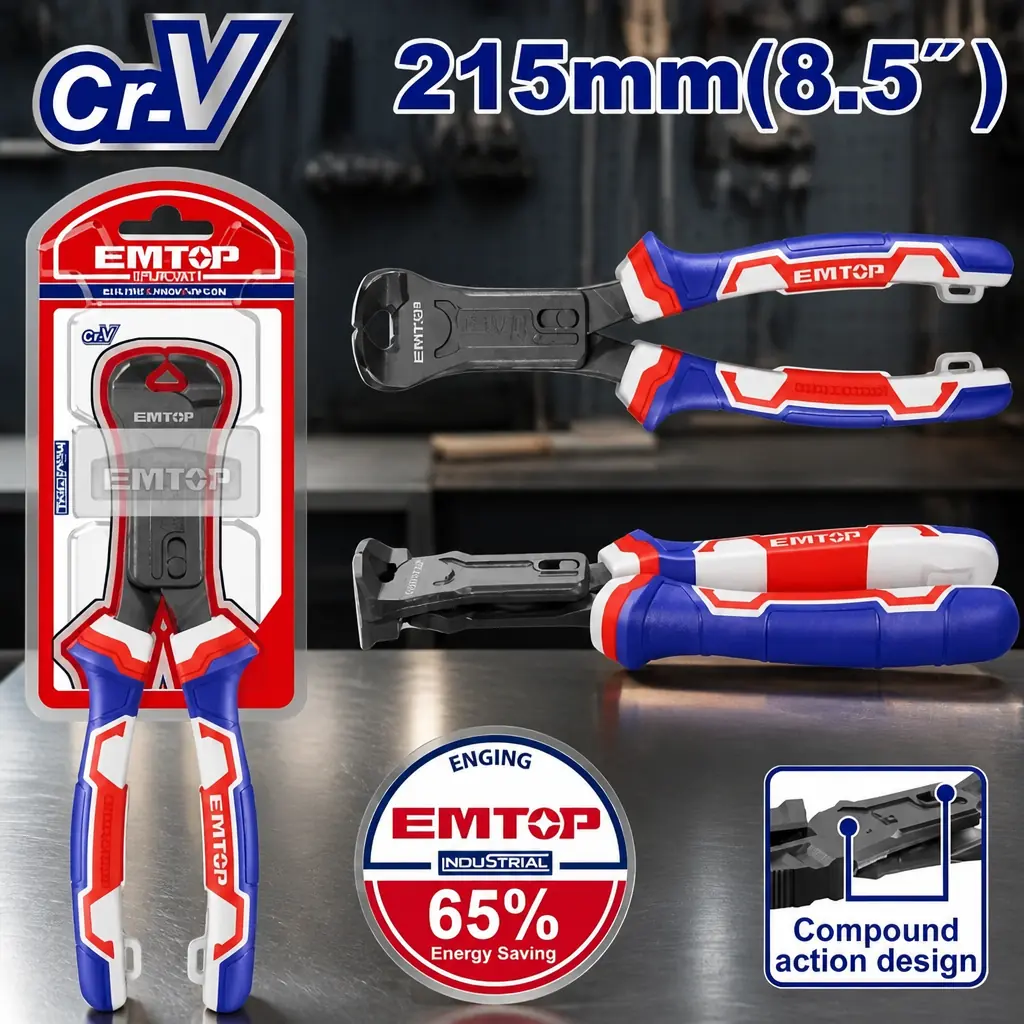 Tenaza de corte 8.5" Doble Engranaje. CrV. Emtop