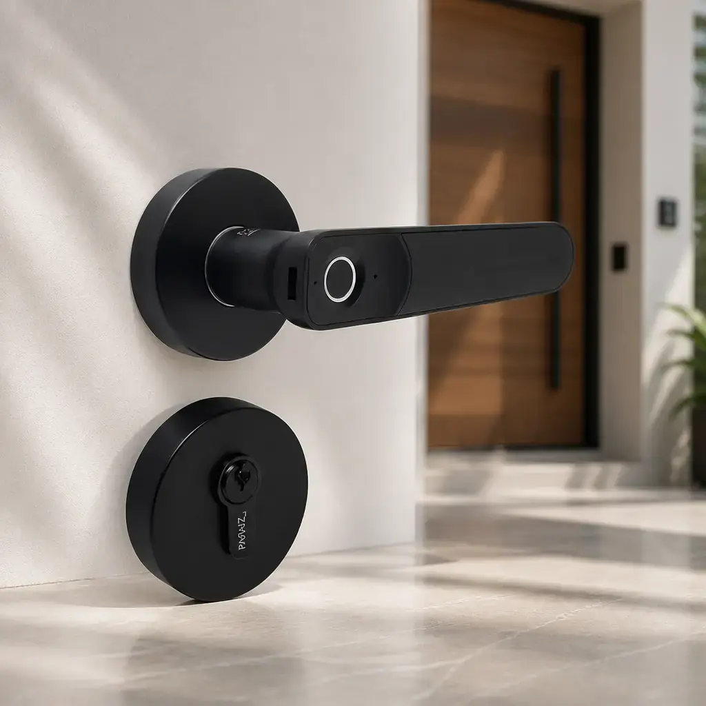 Cerradura Smart SL135 con huella Digital Negra Papaiz