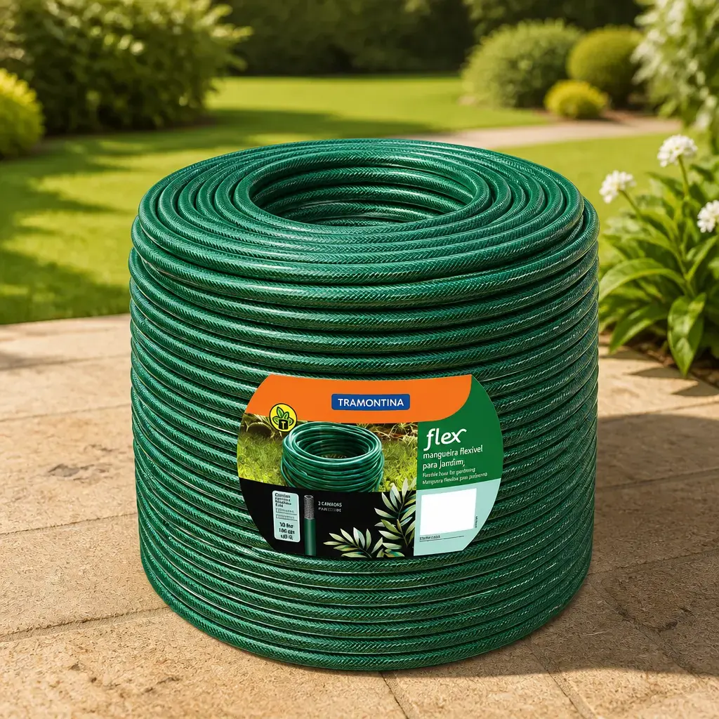 Manguera p/ jardin 3 capas Flex 3/4'x50m verde Tramontina