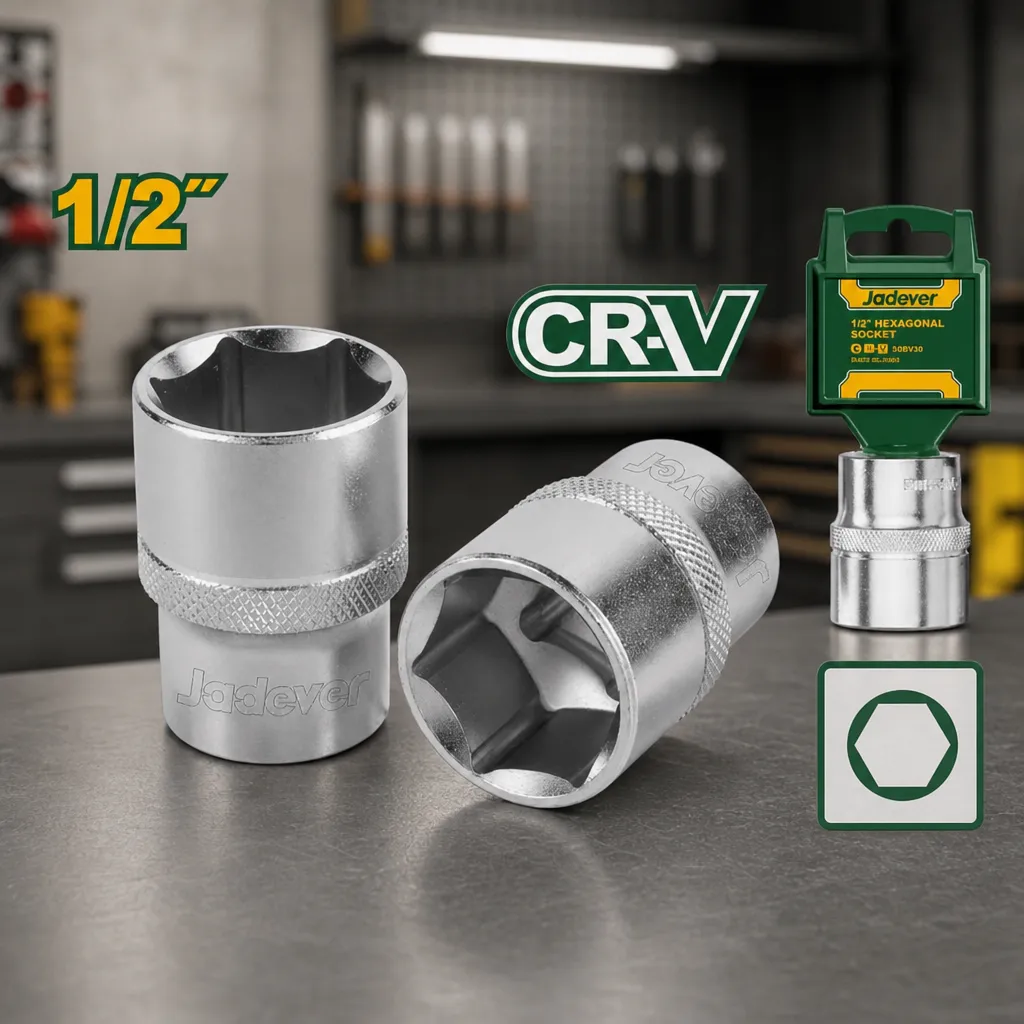 Llave tubo Dado CrV Hex 1/2" 15mm Jadever x Un.