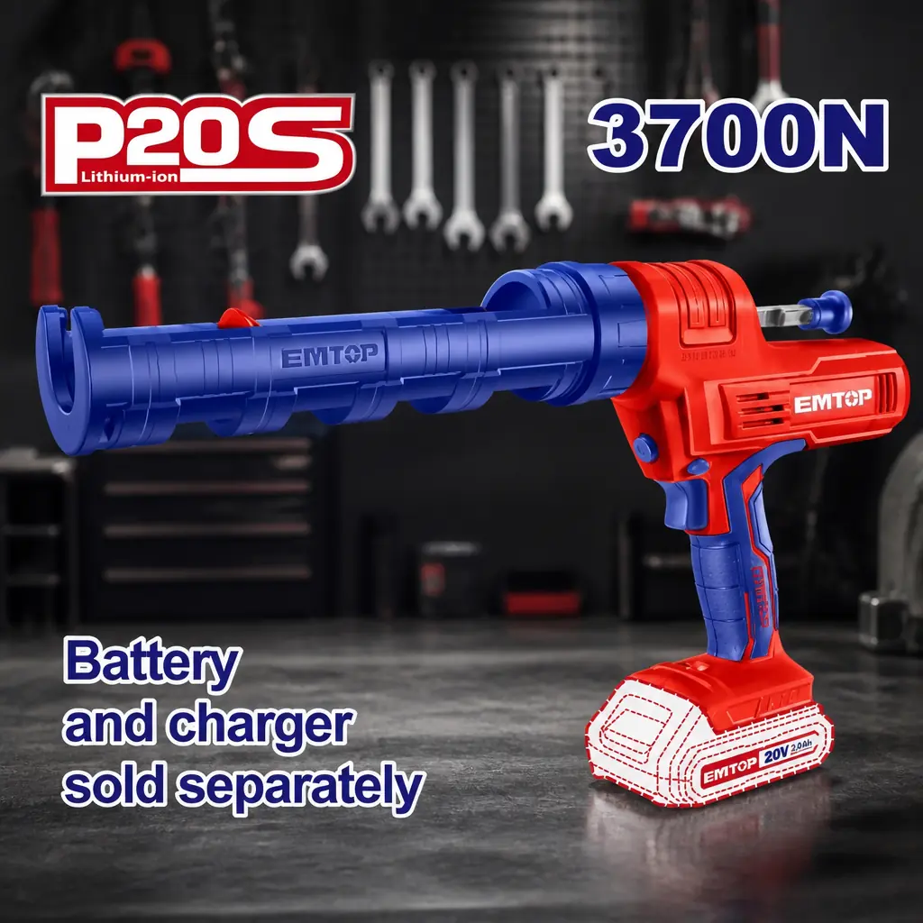 Desc - Pistola Aplicador de silicona 10" 20V. Sin Bateria. Emtop*