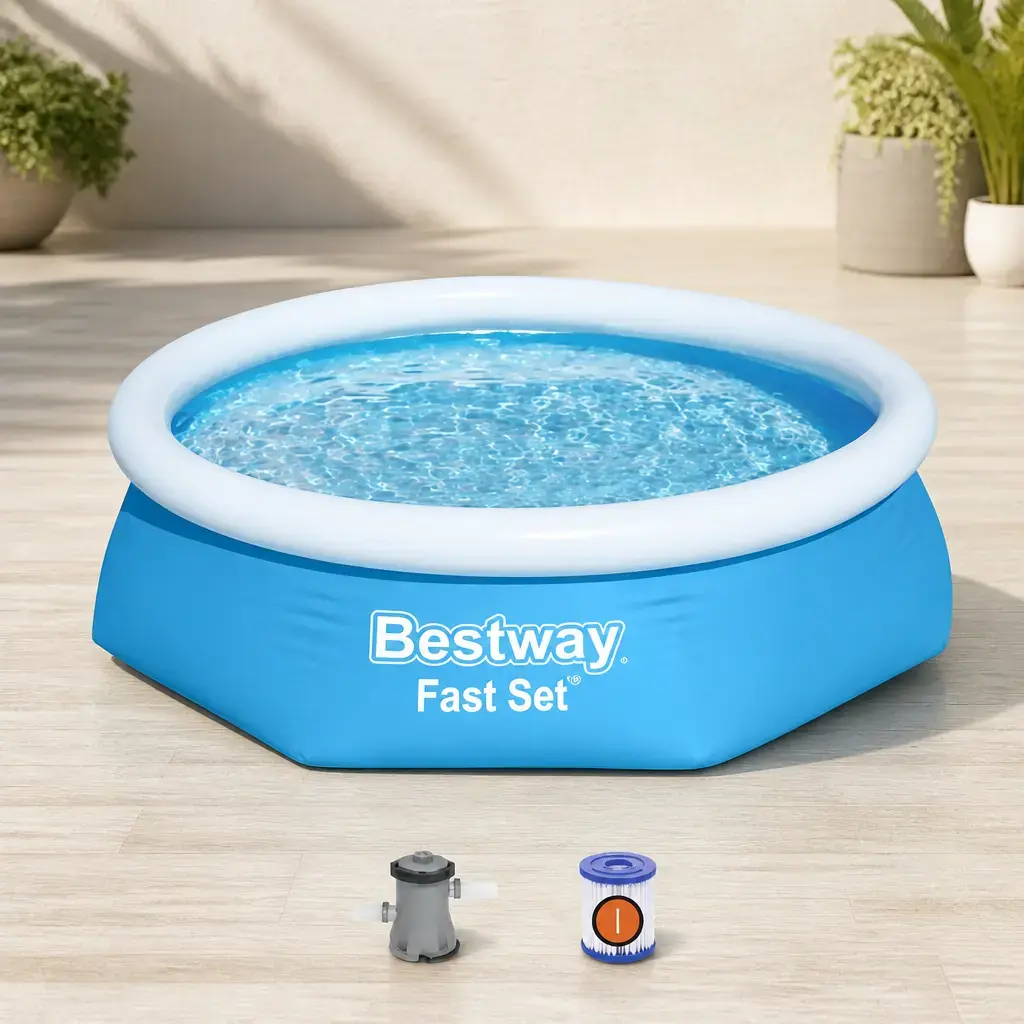 Piscina borde inflable 244x61cm 1.880Lt. con depurador. Bestway