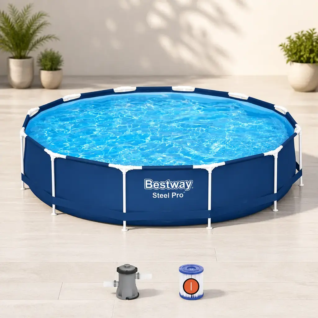 Piscina redonda con est. metalica 6.473Lt. Steel Pro. Bestway