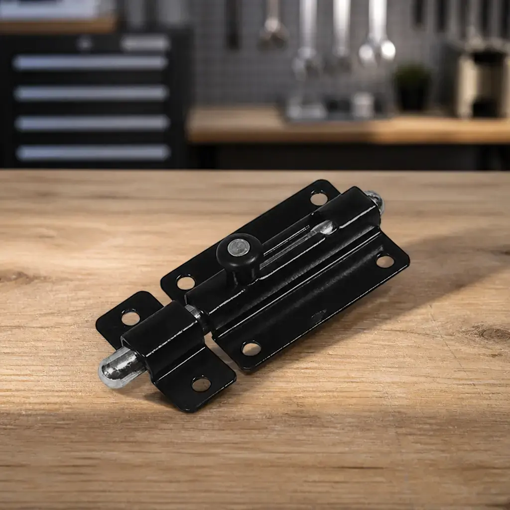 Pasador con traba a resorte negro 8.0x4.3cm x12u.