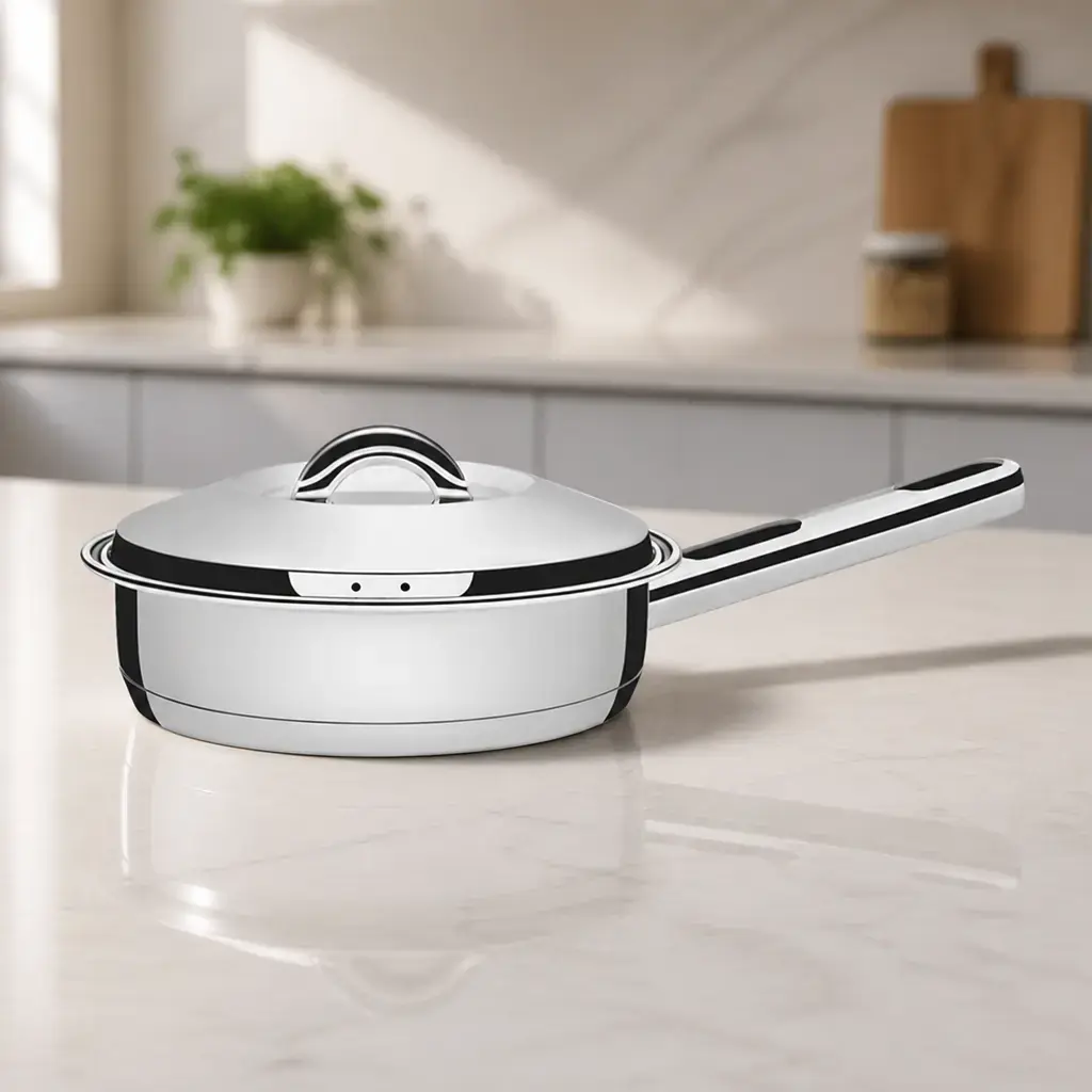 Sarten con tapa Ac. inox. 24cm 3.3lt Solar x Un.
