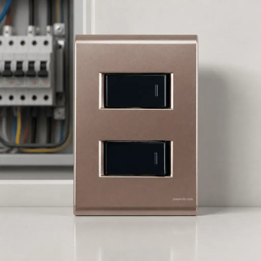 Placa + 2 Interrup. Simples Separados 10A Dorado LIZ xUn.
