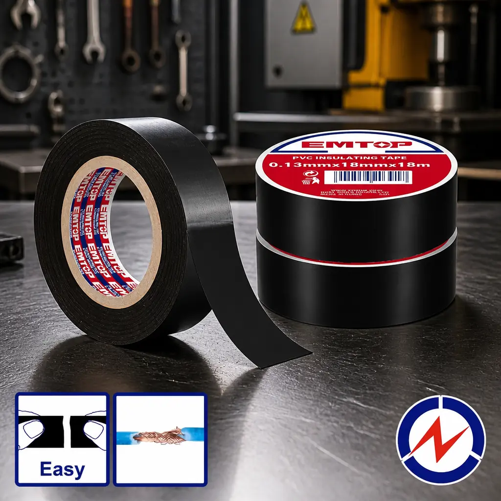 Cinta aisladora Negra 18m - 0.13x18mm Emtop x Un.