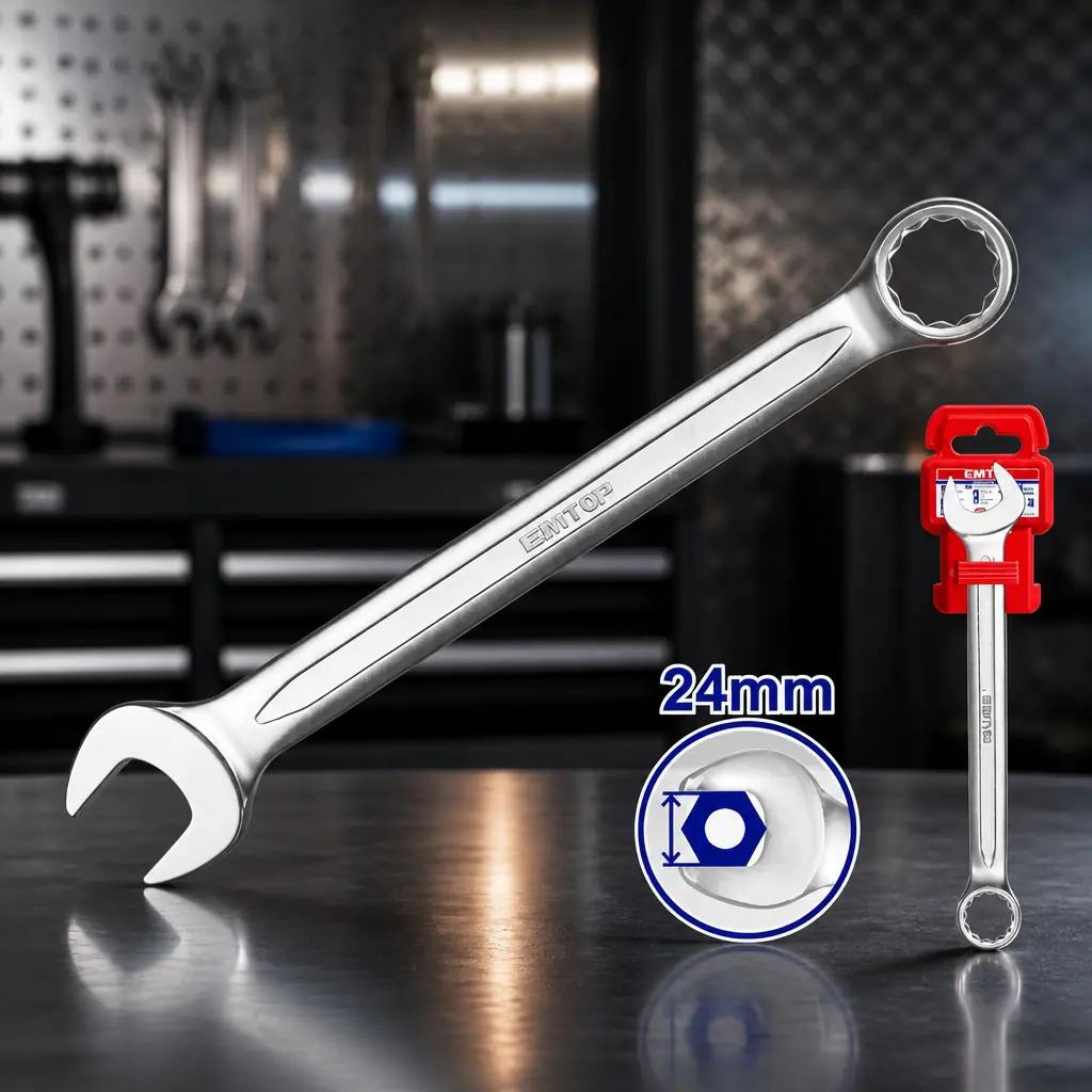 Llave combinada 24mm Cr-V Emtop x Un.