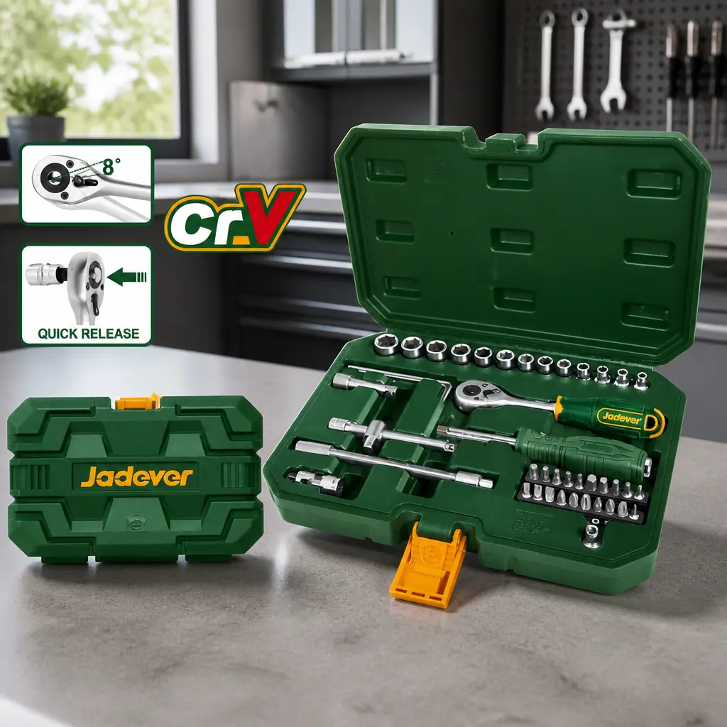 Juego Dados Hex 1/4' CrV. 45pzas. (M) Jadever