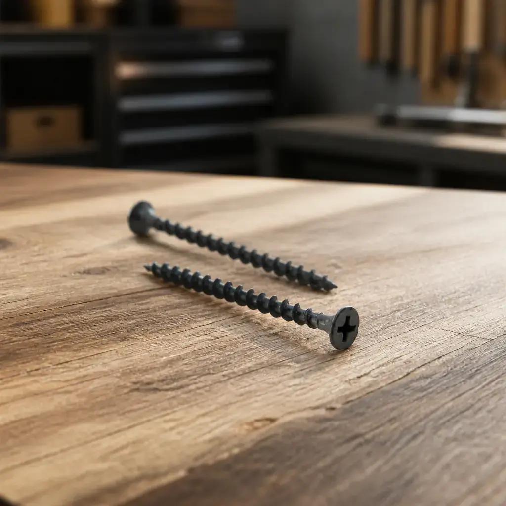 Tornillo Autoperf. Drywall #6x2 p/ madera negro punta fina x200un.