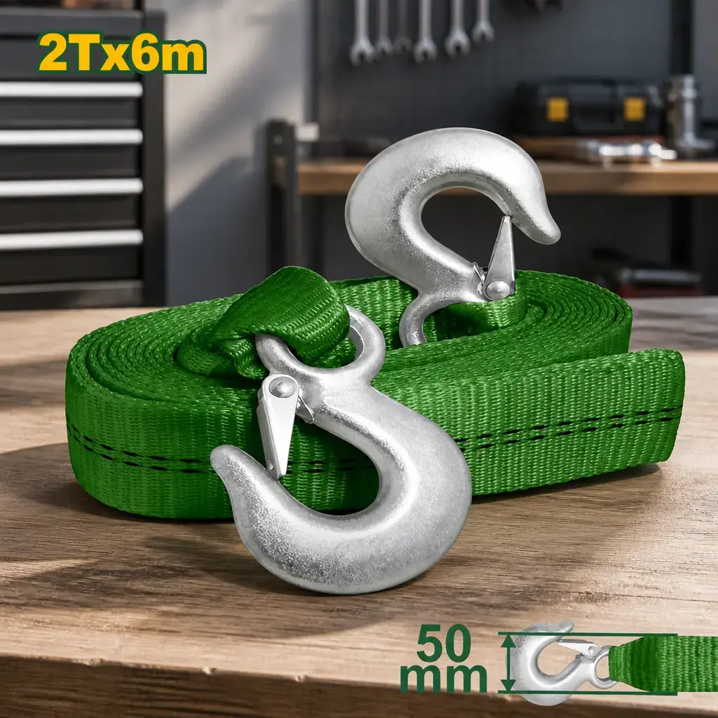 Eslinga de tiro 2Ton (50mm x 6m) con ganchos Jadever x Un.