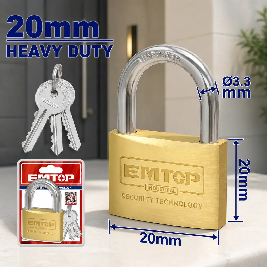 Candado CR 20mm (3 Llaves). Emtop