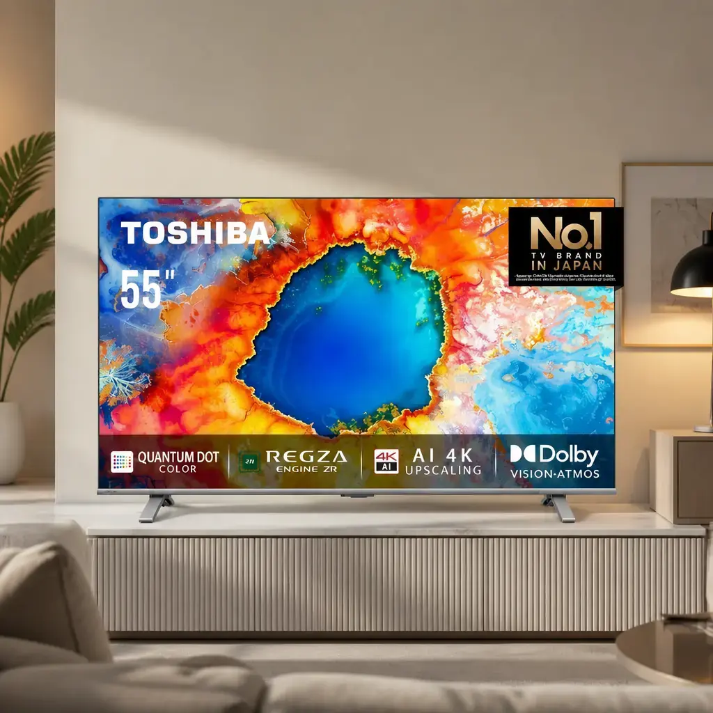 Televisor Smart Google TV 55" QLED Ultra HD Toshiba