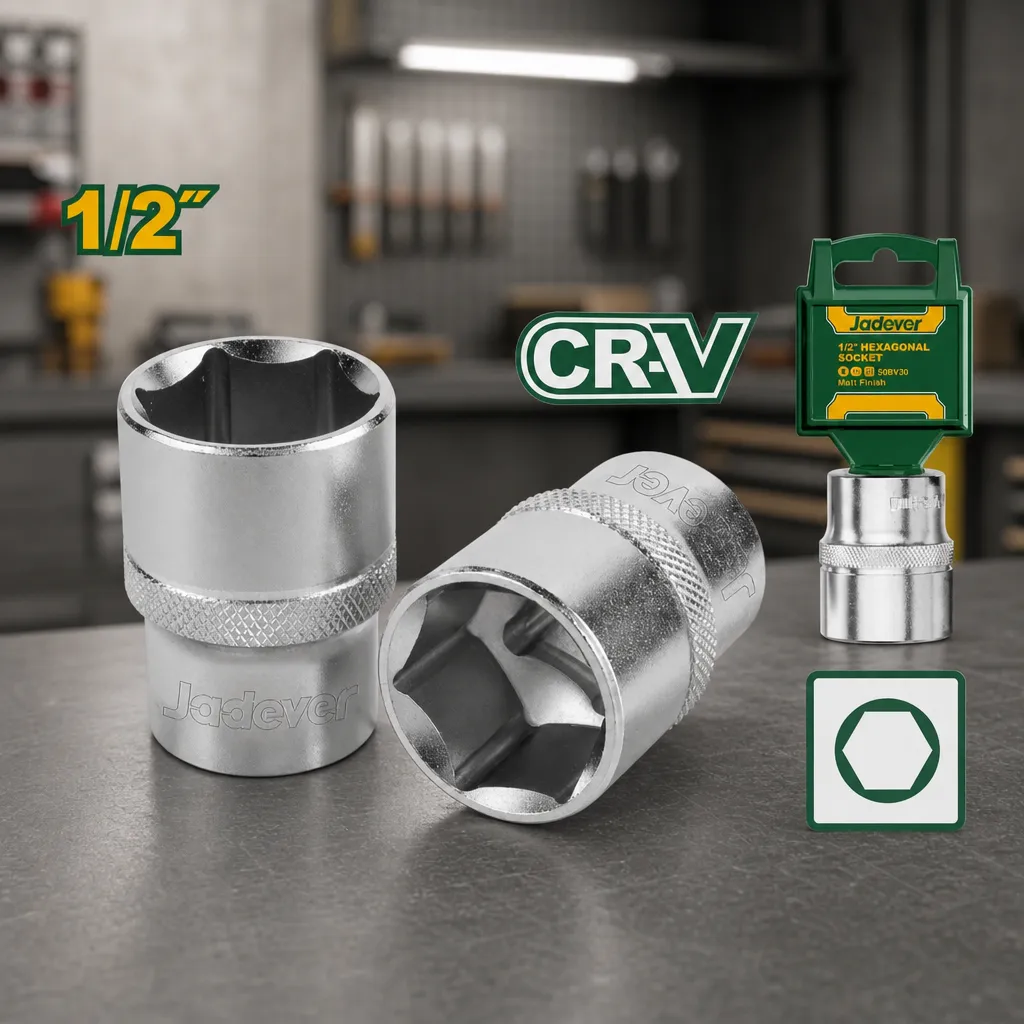 Llave tubo Dado CrV Hex 1/2" 32mm Jadever x Un.