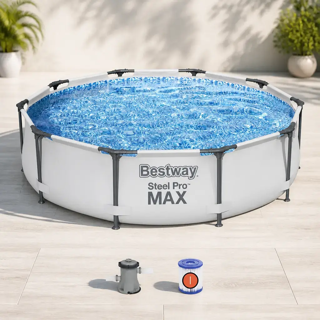 Piscina redonda con est. metalica 4.678Lt. Steel PRO MAX. Bestway