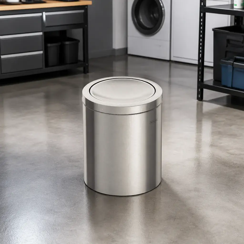 Basurero inox. con tapa basculante 12Lt. Tramontinax Un.