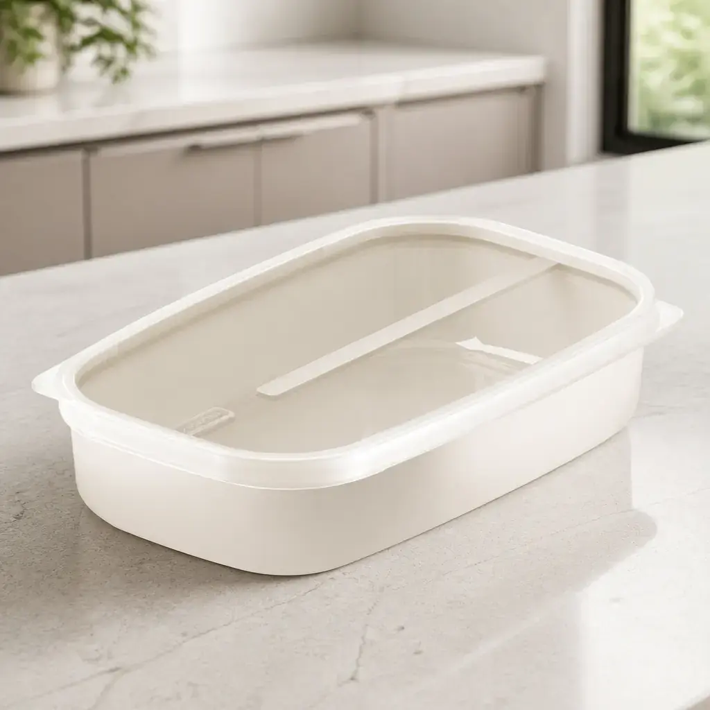 Pote cuadrado 1.7Lt. crema Mixcolor Tramontina x Un.