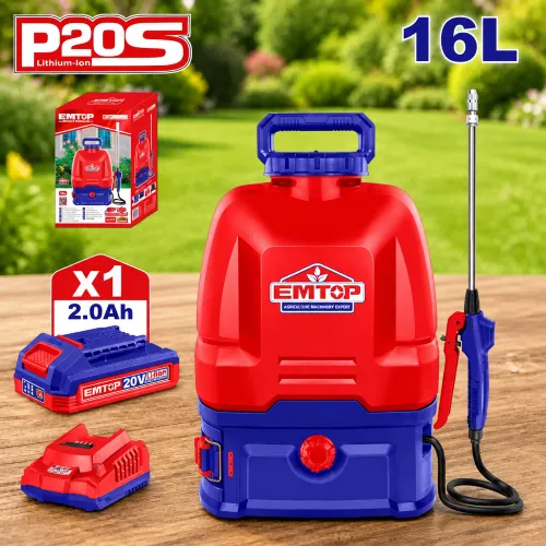 Pulverizador 16L 5Bar 1x Bat 20V 2Ah. Emtop