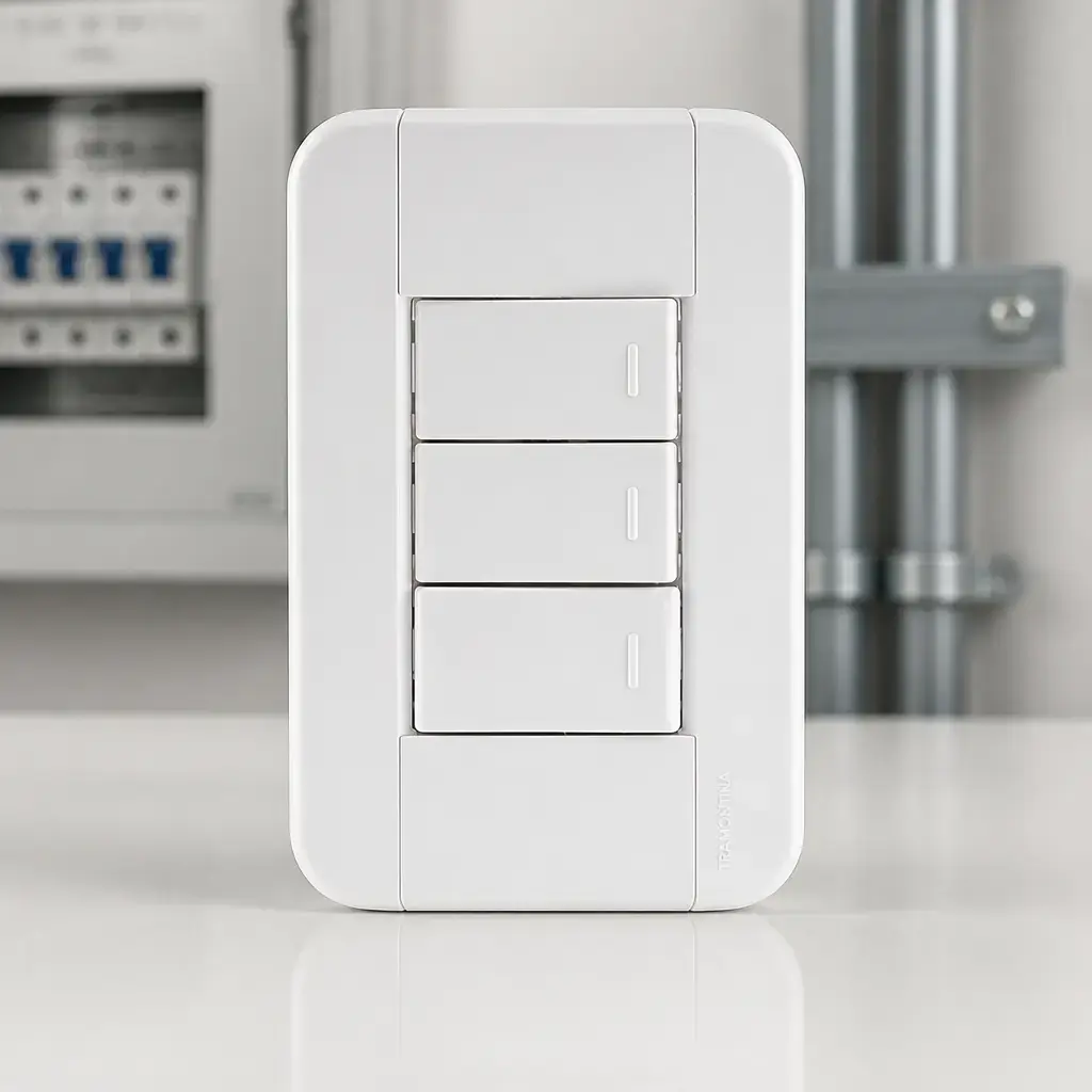 Placa + 3 Interrup. Simple 10A Blanco TABLET