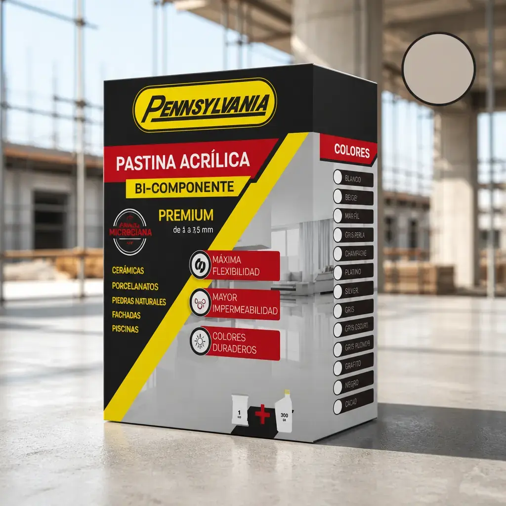 Pastina Acrilica Bi-Componente Beige Caja x 1.3 Kg