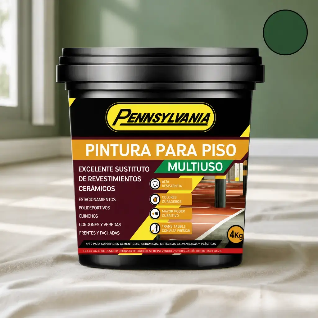Pintura Multiuso y para piso verde cemento 4kg x Un.