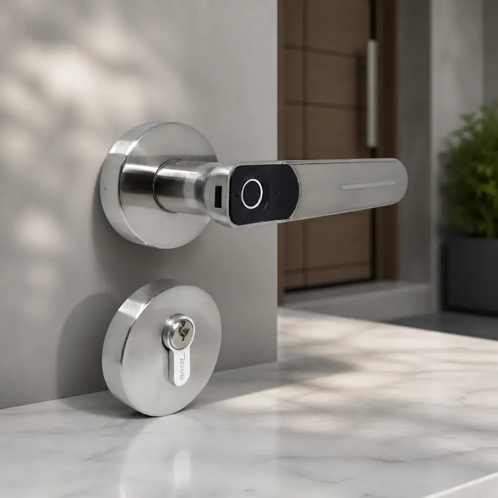 Cerradura Smart SL135 con huella Digital Plata Papaiz