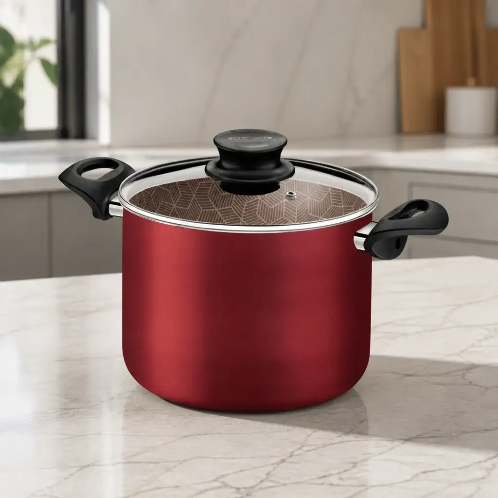 Olla alta con tapa de vidrio 5.7Lt. 22cm. Paris T. Bordo x Un.
