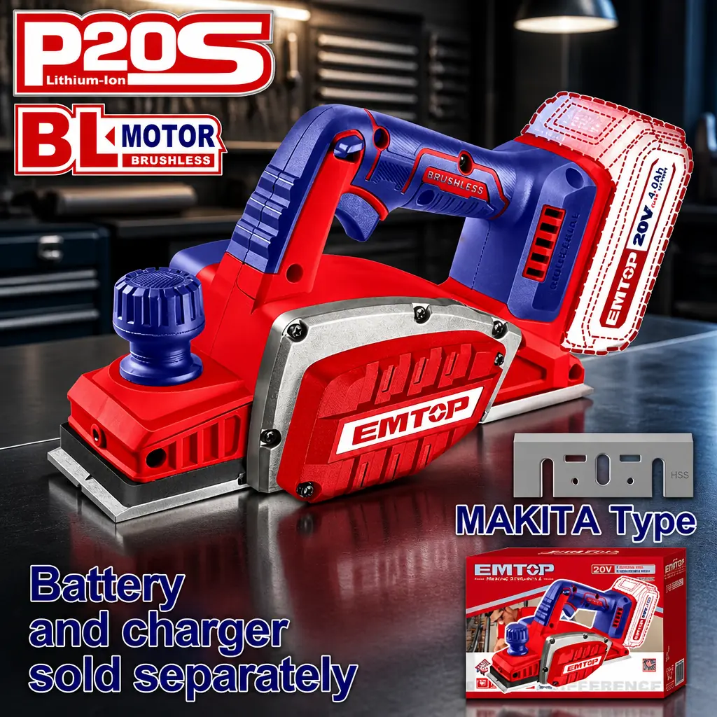 Cepilladora inalambrica BL 20V. Sin Bateria Emtop