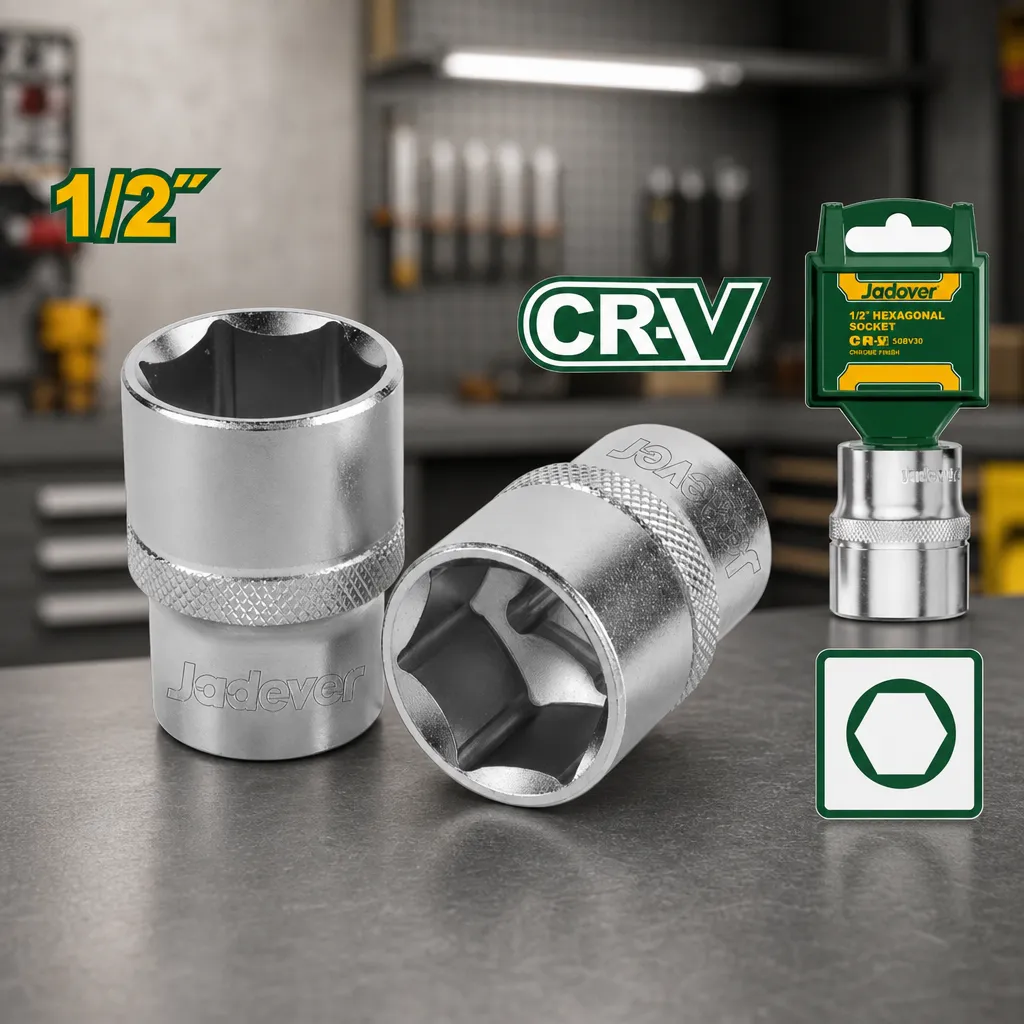 Llave tubo Dado CrV Hex 1/2" 24mm Jadever x Un.
