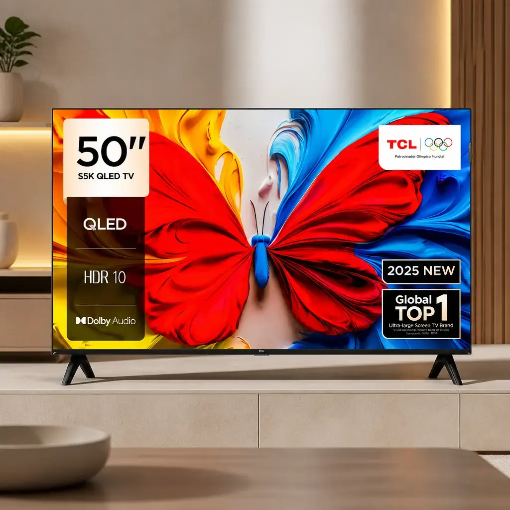 Televisor smart TCL 50" Google TV 2K QLED HDR Frameless