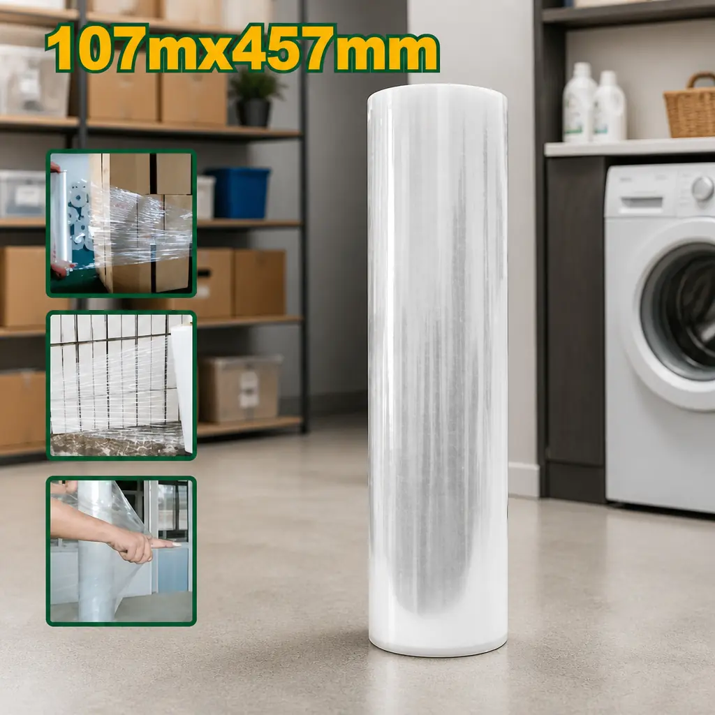 Rollo Stretch Film transparente 107m x 46cm 1.3kg Jadever