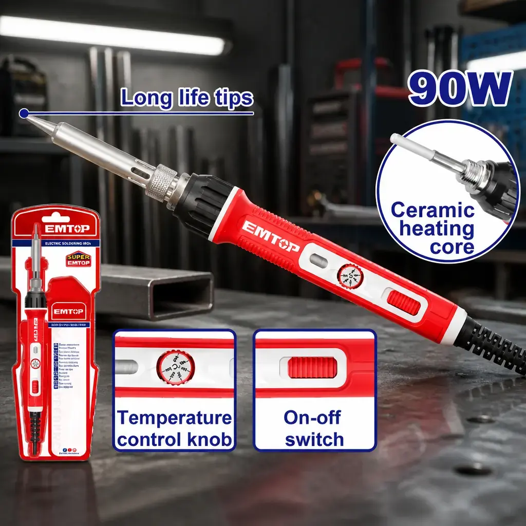 Cautin Soldador Industrial 90W. Temperatura Regulable. Emtop