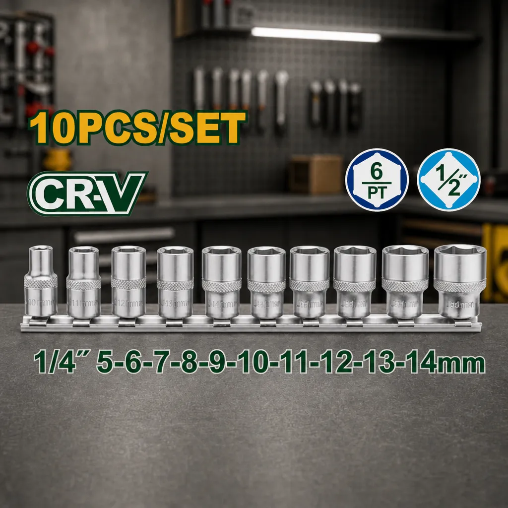 Juego Llave tubo CrV 1/4" 10pzs (5-14mm) Jadever Blister