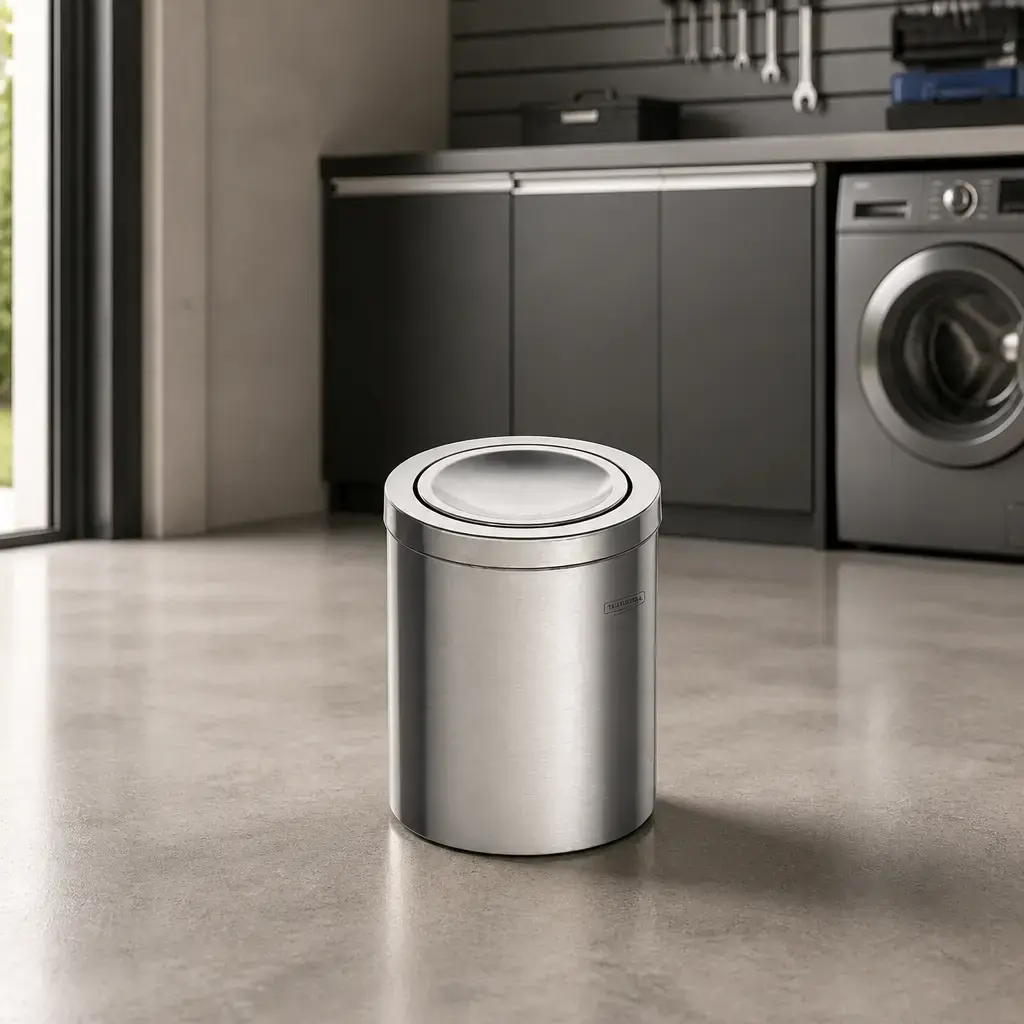 Basurero inox. con tapa basculante 5Lt. Tramontina x Un.