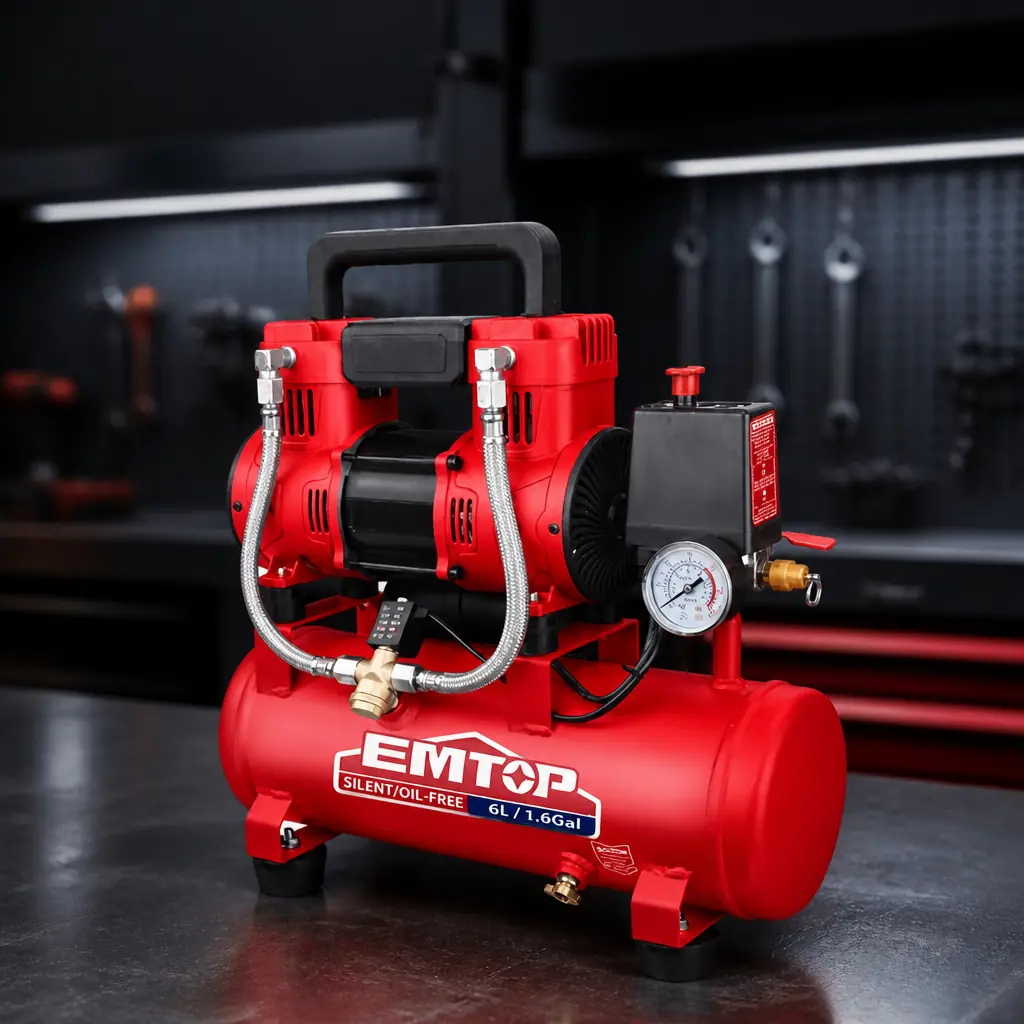Compresor de Aire sin aceite 6Ltrs. 1.5HP/1.1kW. Emtop