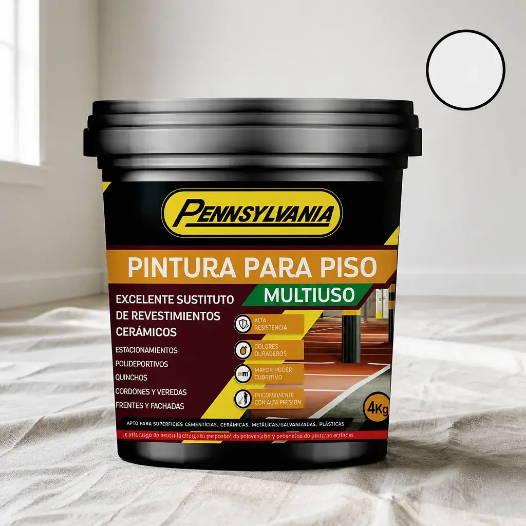 Pintura Multiuso y para piso blanco 4kg x Un.