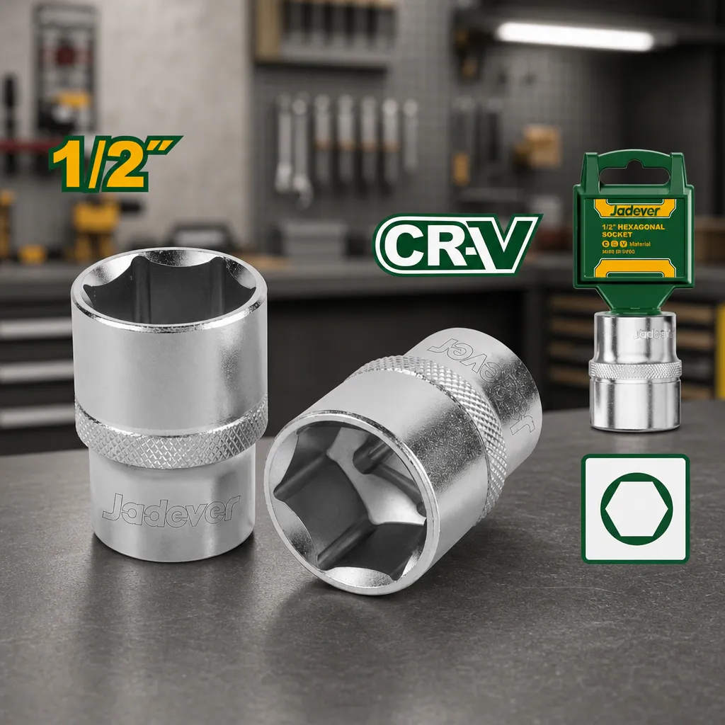 Llave tubo Dado CrV Hex 1/2" 17mm Jadever x Un.
