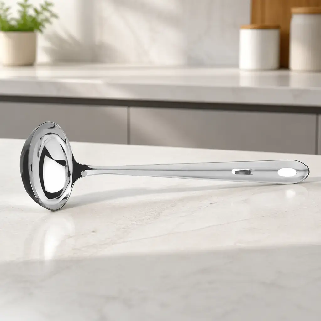 Cucharon Ac. Inox. con fijador 30.3cm Empresarial x Un.