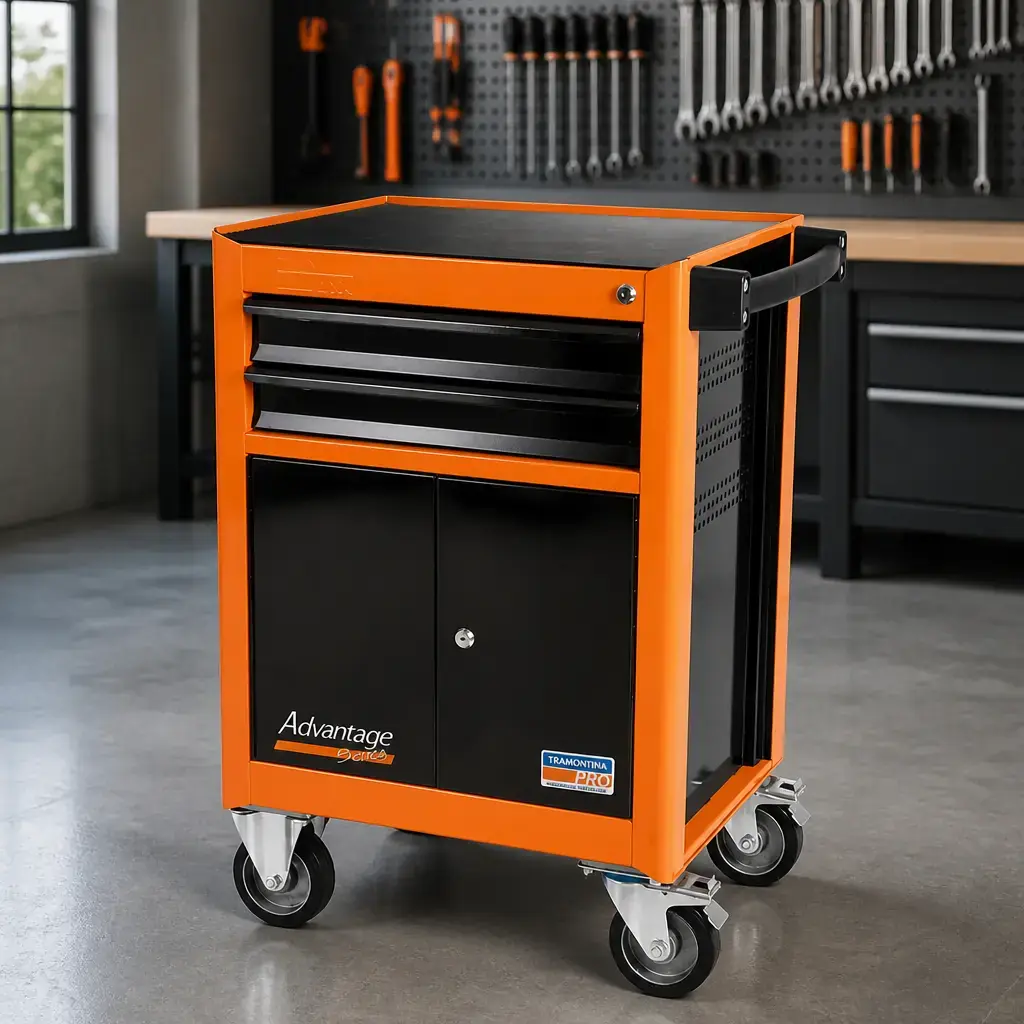 Carro p/ herr. 2 cajones 2 puertas (85x65x46cm) Naranja PRO *