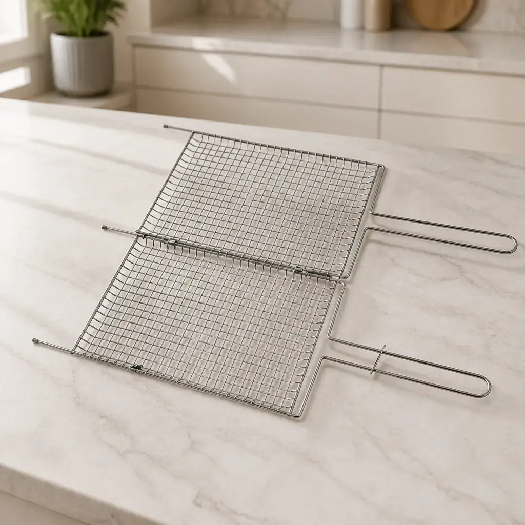 Parrilla de Acero Inox. 76cm Cuadriculada Churrasco x Un.