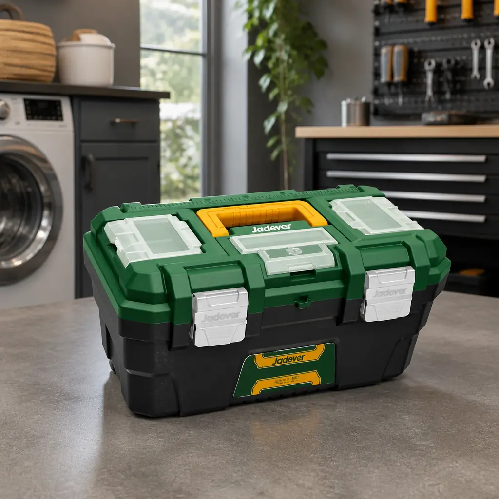 Caja herramientas 19" Plastica. Hebilla Met (2) + bandeja Jadever